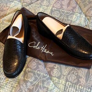 Cole Haan Black Textured Women's Loafers
